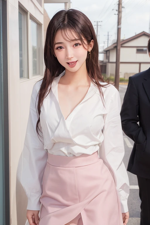 (masterpiece, highest quality, 8K, super dense skin, highly detailed eyes, highly detailed eyes, super detailed nose:1.4), 1 girl, brown eyes、JK uniform, wearing japanese school uniform, japanese girl uniform, japanese , wearing いる, wearing , (((ＢCup Chest)))、(((I&#39;thin)))、cute woman 24 years old、 (((small breasts)))、(((thin)))、(((8 life size)))、girl in uniform, magic , seifuku, cute high school girl, hyperrealistic , a hyperrealistic , realistic , magic 、(((Skirt flip)))、cute female teenager　(((Tongue sticking out wide)))、