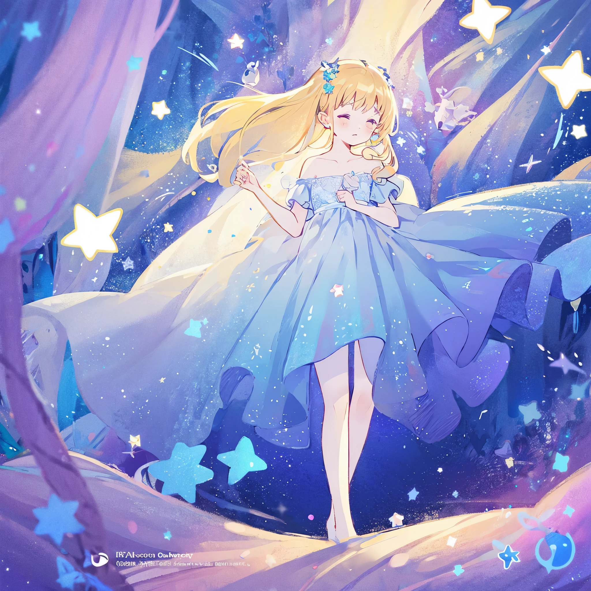 complex background, wishing star background, a woman wearing an ethereal mystical pink translucent dress that reflects the stars, perfume promo art, mystic, complex drawing, highly detailed, Covergirl brand, promo art, artistic rendition, ethereal, starry night, midjourney style