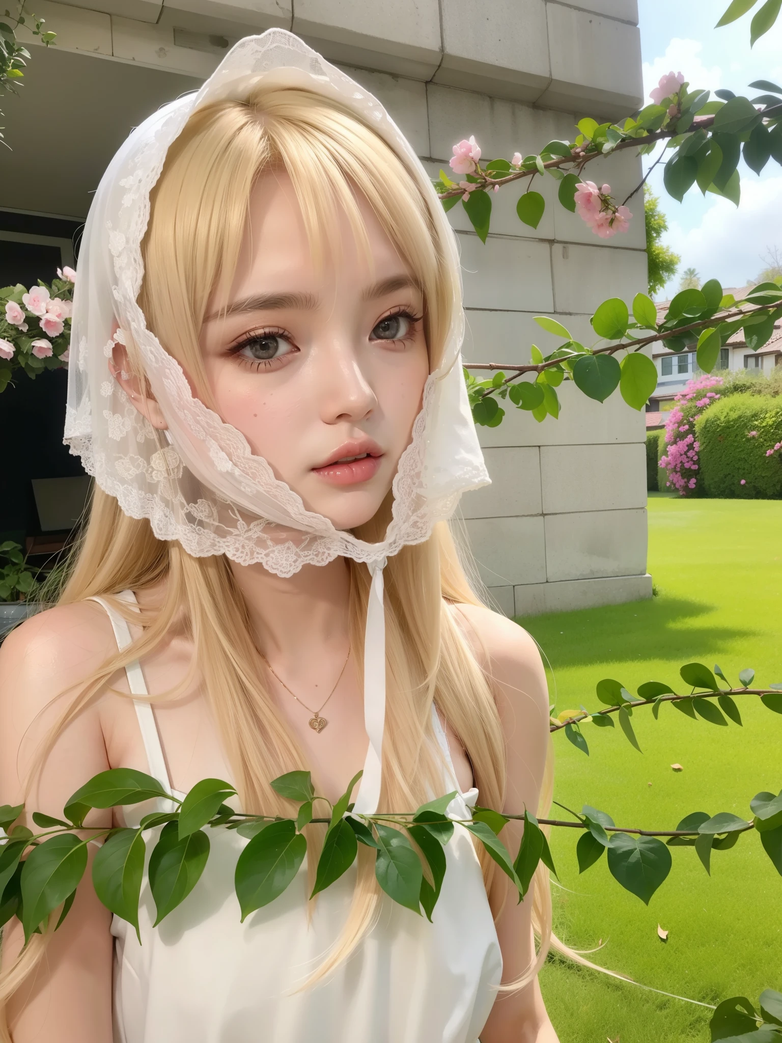 Blonde woman with long hair holding a white cell phone., retrato de kim petras, maquillaje popular de corea del sur, Retrato de Jossi de Blackpink, Parque Roseanne de Blackpink, ulzzang, maquillaje coreano popular, cruel korean gothic girl, ava max, con el pelo largo y blanco, inspirado en Yanjun Cheng, bella delfina, kim taejin