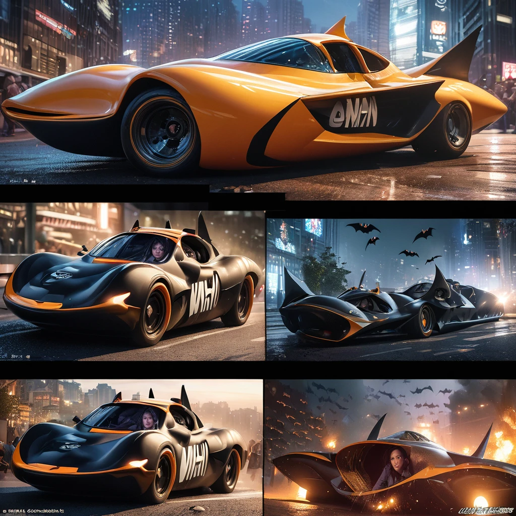 "(best quality,4k,highres,masterpiece:1.2),ultra-detailed,(realistic,photo-realistic:1.37),funny,comical,anime,scene,batman holding his growling tummy,batmobile,self-made costume,amazing expressions,cityscape,nighttime,vibrant colors,dynamic lighting,thousands of bats,action-packed,comic book style,superhero,starving,crunchy snacks,flying crumbs,humor,exaggerated gestures,comic sound effects,bright and bold,laugh-out-loud moments"