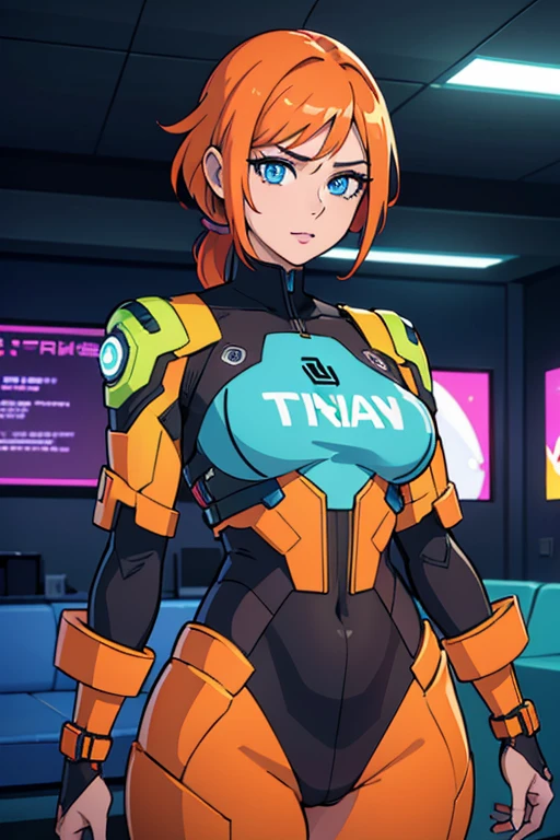 Dead Space, Dead Space RIG, Dead Space Engineers Armor, Red and black armor colors, Dead Space Plasma Cutter, Tiger, short, medium breasts, girl, orange eyes, long Beautiful soft pink hair with soft blue highlights in hair, soft brown white body, Fluffy, furry, Beautiful, Adorable, One, 1 girl, high-tech collar, high-tech armor, high-tech weapons, bbw, Female, One, perspective front view, Huge ass, blushing, CHUBBY, Big breasts, tranquility, paws, low angle, Holding the chest, large areolas, soft smile, long curly, lush, voluptuous, thick