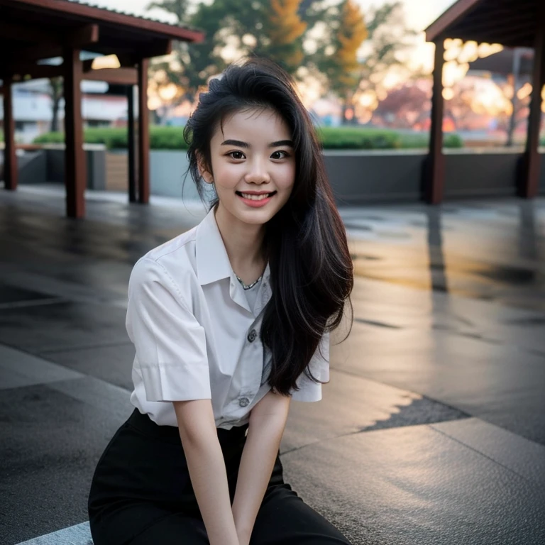 (cowboy shot), (masterpiece), (best quality:1.0), (ultra highres:1.0), (detailed face, detailed eyes, detailed skin, ray tracing, subsurface scattering:1.1), smile,
1 woman, medium breasts, field, (acjc, sgrean, , 24 years old :1.2), pleated blue skirt, 8K, 8k  uhd, dslr, Nikon Z9, soft lighting, high quality, film grain, ((cinematic look)), soothing tones, insane details, intricate details, hyperdetailed, epic realistic, real picture, intricate details, ultra-detailed, ultra highres, depth field,(photorealistic,realistic:1.2),best quality, realistic, photorealistic, (intricate details:1.2), (delicate detailed), (cinematic light), clear line, sharp focus, realistic face, detailed face unity 8k wallpaper, ultra high res, (photorealistic:1.4)