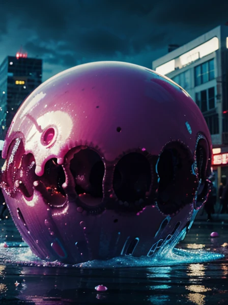 Jelly monster destroying a city
