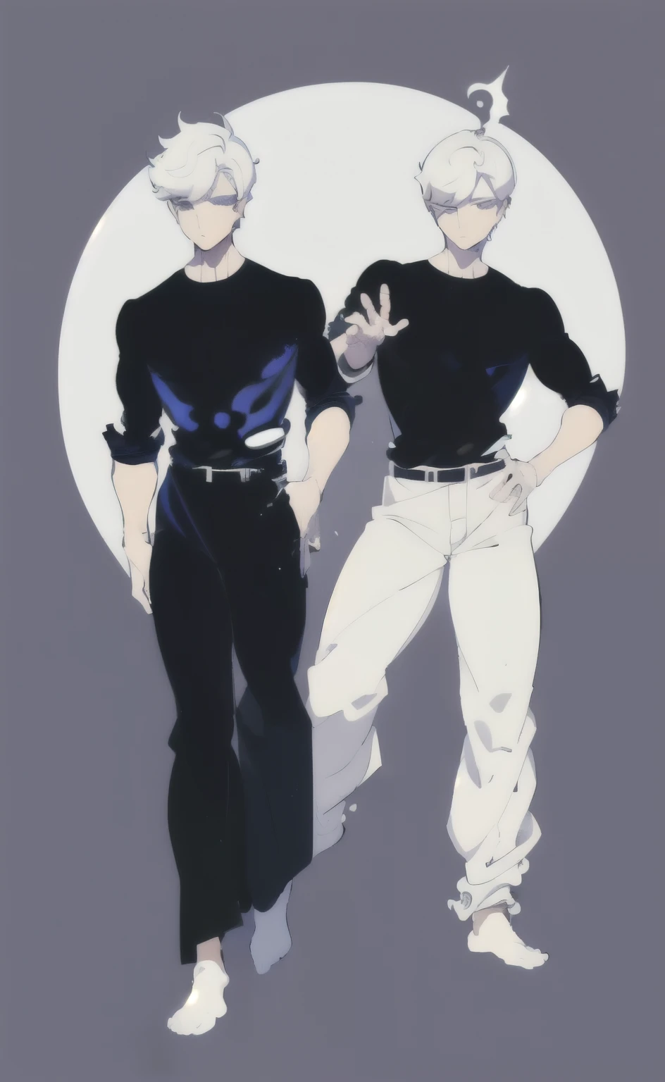 ((Masterpiece)), (((best quality))), (character design sheet, All the same characters, front, side, go back), illustration, 1 man, Hair color, smooth,short hair, eyes, Environmental changes, Posing in the city, man, modern shirts, star, Chartern Betalora, (simple go background, white go background: 1.3) ,--6