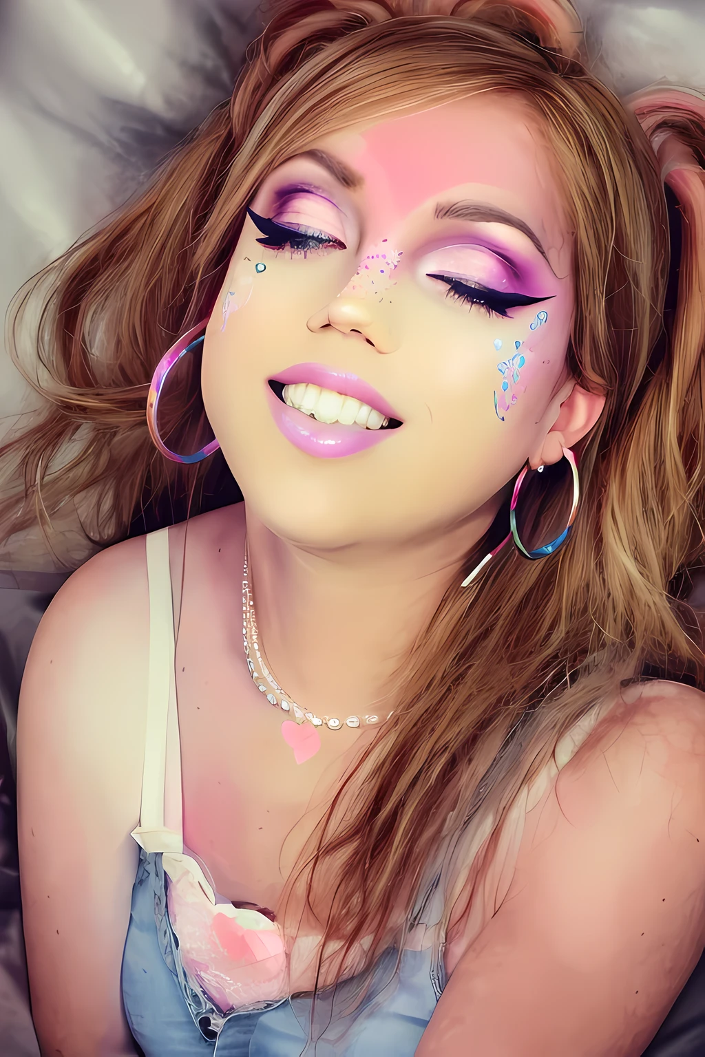 jessicagraham a woman with colorful makeup and rainbow paint on her face, creative colorfull - makeup, colorful photo, creative makeup, color photograph portrait 4k, colorful picture, colorful, colorfully, colorful rave makeup, pop art look, color portrait, painted face, beautiful and colorful, colorful photograph, colorful mood, bright and colorful, painted look, portrait color glamour