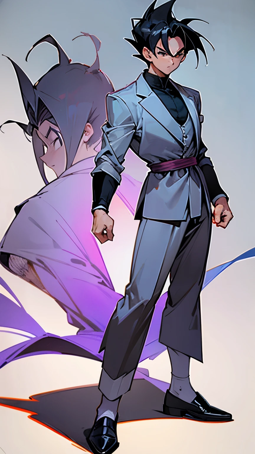 Gohan wearing gray blazer full body facing front