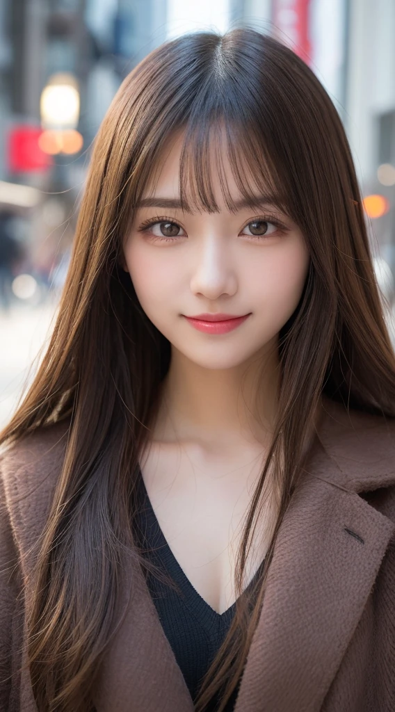 table top, highest quality, shape, Super detailed, finely, High resolution, 8K wallpaper, 完璧なダイナミックな構shape, beautiful and detailed eyes, Gorgeous and stylish black fluffy latest trend Tokyo winter clothes,ランダムなcute髪,small breasts,natural color lip, bold sexy pose,smile、20 year old girl、cute、sexy shot looking at camera,Always blur the background,perfect and beautiful face,Take only the face,美しくdetailed face、slim face and style,Big eyes、Do gal makeup,real photos、luxury brand mink coat、 (get closer to the face, enlarge the face, face focus:1.0), break, (masterpiece, highest quality, Super detailed, detailed face, 8K)、real photos、perfect and beautiful face、blur the background、smile、Bokeh、Lots of moles