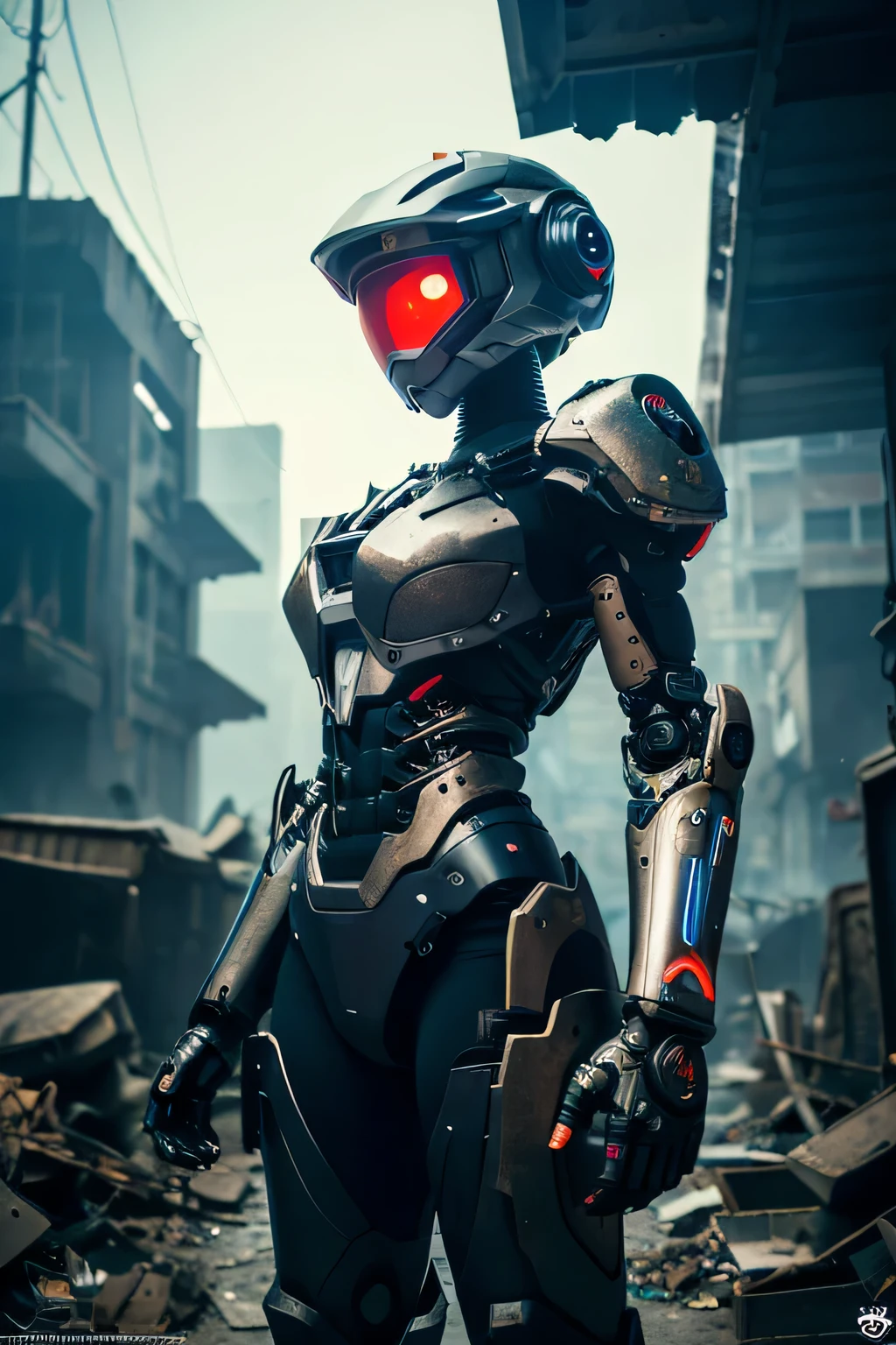 mech warrior in a dystopian robotic graveyard,junkyard of robotic parts and robotic pieces,dappled lighting,film grain,photographed on a Sony A7R IV,18mm F/1.7 cine lens,(highly detailed, intricately detailed),8k,HDR,glow effects,godrays,Hand drawn,render,8k,octane render,cinema 4d,blender,dark,atmospheric 4k ultra detailed,cinematic,Sharp focus,big depth of field,Masterpiece,colors,3d octane render,4k,concept art,trending on artstation,hyperrealistic,Vivid colors,extremely detailed CG unity 8k wallpaper,trending on CGSociety,Intricate,High Detail,dramatic,