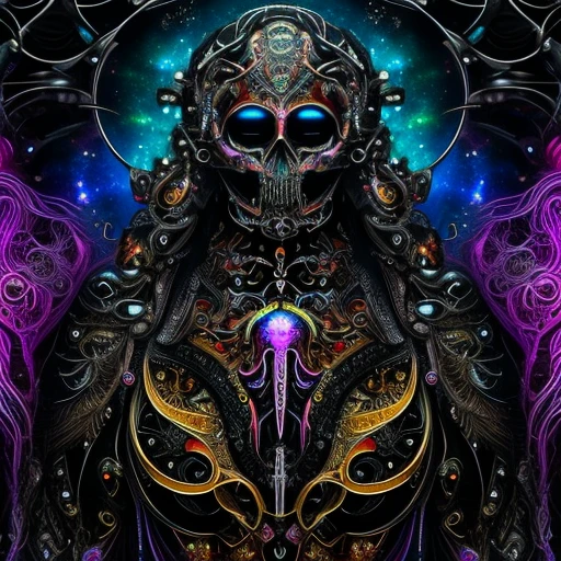 occult devours the human soul in the world of the future, black colors