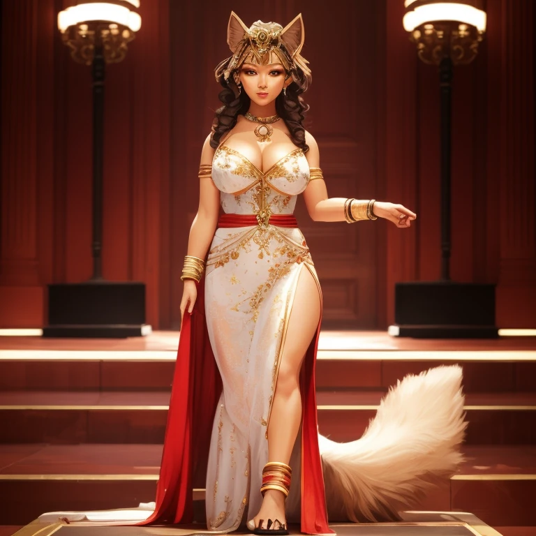cleopatra, revealing clothing, huge breasts, Brunette Body --Automatic