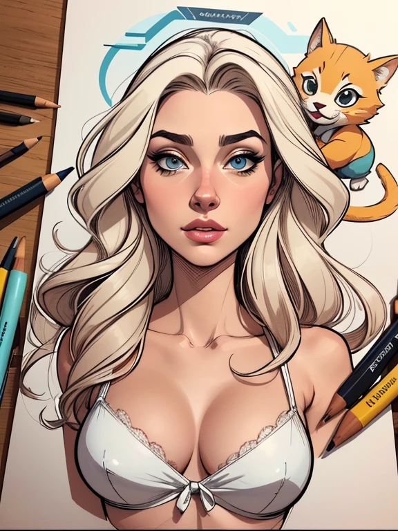 Personagem Wednesday Addmas Imagem de desenho animado de uma mulher .cartoon style illustration, estilo de arte dos desenhos animados, estilo de arte dos desenhos animados, digital illustration style, design de personagens altamente detalhado, arte digital detalhada fofa, City fan art, Design de personagens de retrato, beautiful digital illustration, retrato de alta qualidade, Arte em quadrinhos, mulher jovem. Corpo inteiro