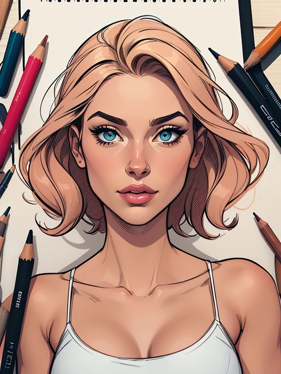 estilo de desenho animado:1.2), mulher brasileira draw ART Artline fundo branco mulher Imagem de desenho Jennifer Connelly e Milla jovovik animado de uma mulher , roupas sensuais , garota super valente destemida , Ilustra??o estilo desenho animado, estilo de arte dos desenhos animados, estilo de arte dos desenhos animados, digital illustration style, design de personagens altamente detalhado, arte digital detalhada fofa, City fan art, design de personagem retrato, beautiful digital illustration, retrato de alta qualidade, arte em quadrinhos, retrato do design do personagem, white background Busty without clothes and medium breasts cartoon style female character dressed in Fallout 4 uniform