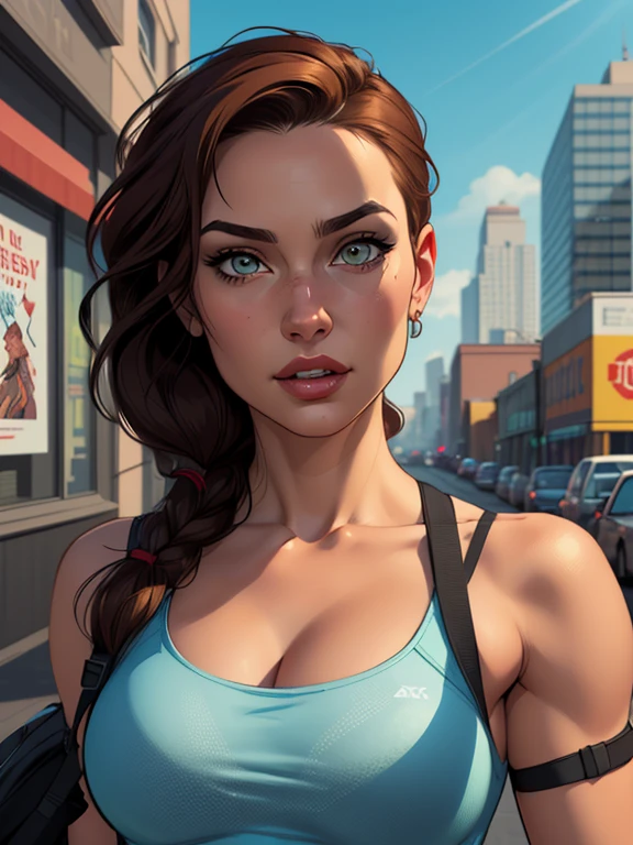 Personagem Lara croft nua pelada sem roupas magem de desenho animado de uma mulher .cartoon style illustration, estilo de arte dos desenhos animados, estilo de arte dos desenhos animados, digital illustration style, design de personagens altamente detalhado, arte digital detalhada fofa, City fan art, Design de personagens de retrato, beautiful digital illustration, retrato de alta qualidade, Arte em quadrinhos, mulher jovem. expression of sexual desire
