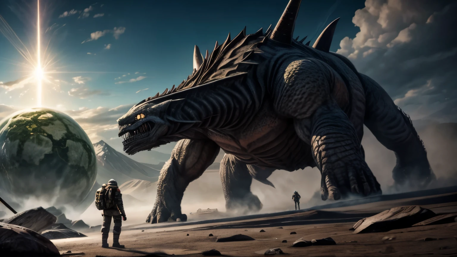 monstrous planet and planet of monsters, unreal, overallDetail:1.5
