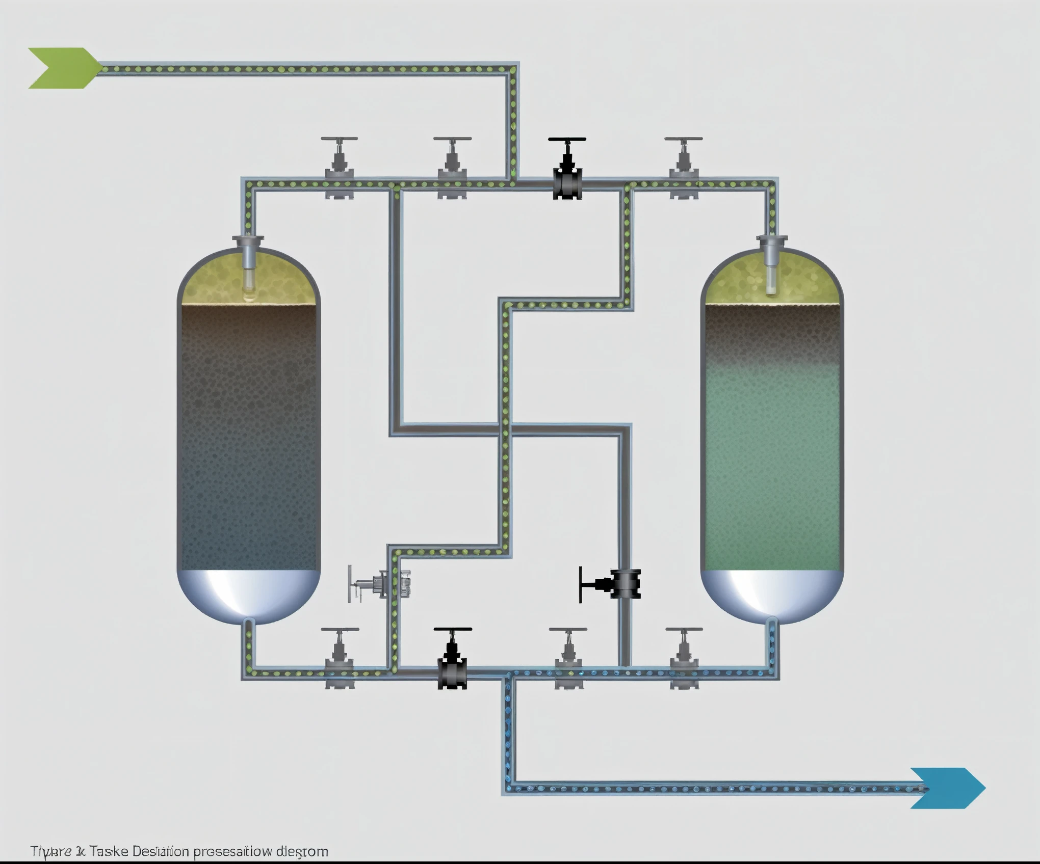 chart of a water treatment system with a tank and a tank, pipeline, detailed chemical chart, bioremediation plant, engineering chart, High detail illustration, multiphase flow, conceptual, Simple explanation, chart, process, mix, valve, Detailed description, a chart, illustration, Illustration detailed, typical, Foam, Detailed 2D illustrations, higher Detailed description