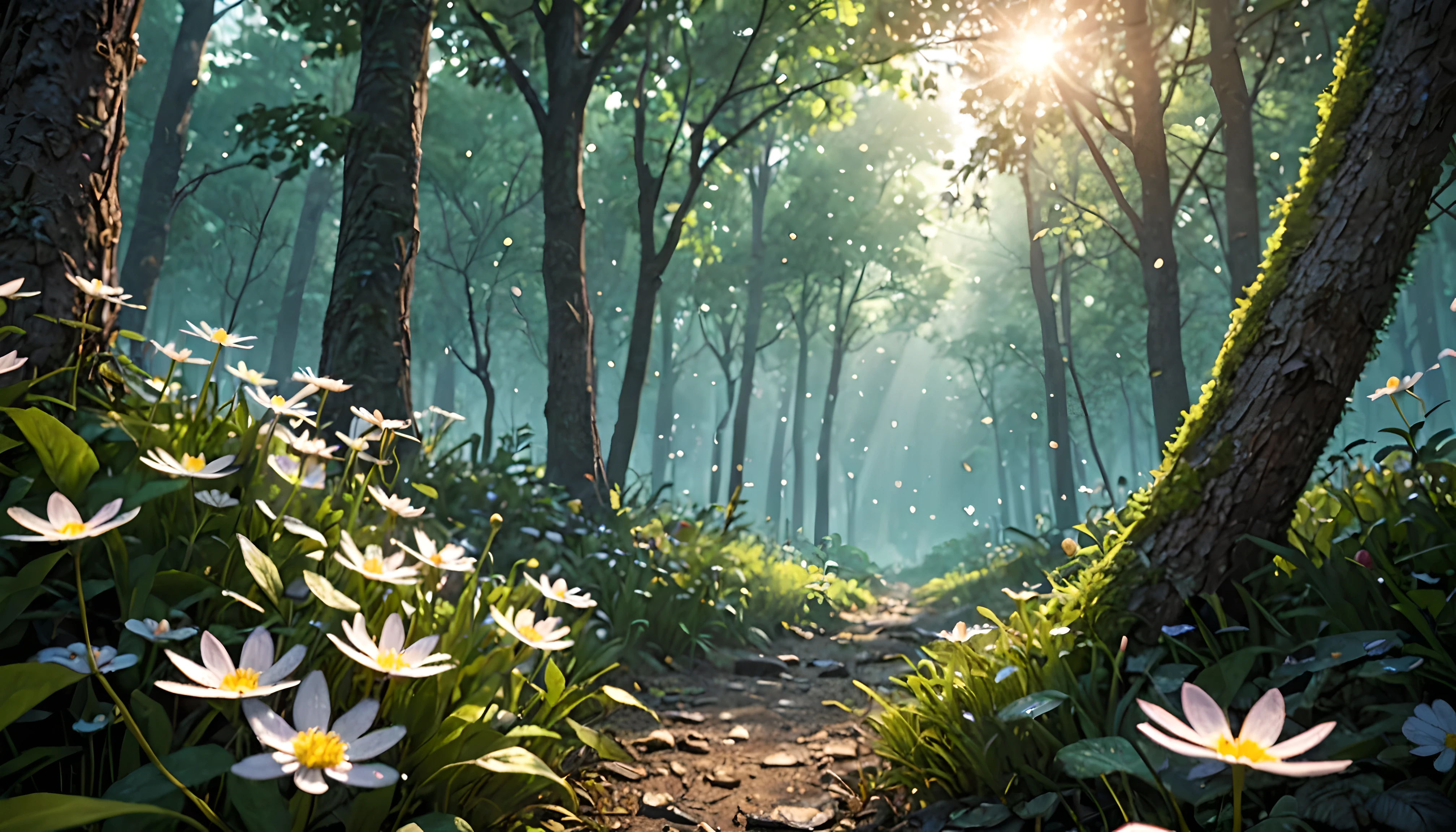 (8K, best quality, masterpiece),(magazine cover:1.2),super detail,petal,forest,firefly,particle,poster,design,3D art,A nice composition.,surreal,Overclocked rendering,complicated,detail,Ray tracing,depth of field,Beautiful creative pictures,(Beautiful text layout:1.2),(Large topic text:1.5),Hypertherm,(masterpiece, top quality, best quality, official art, Beautiful and beautiful:1.2),
