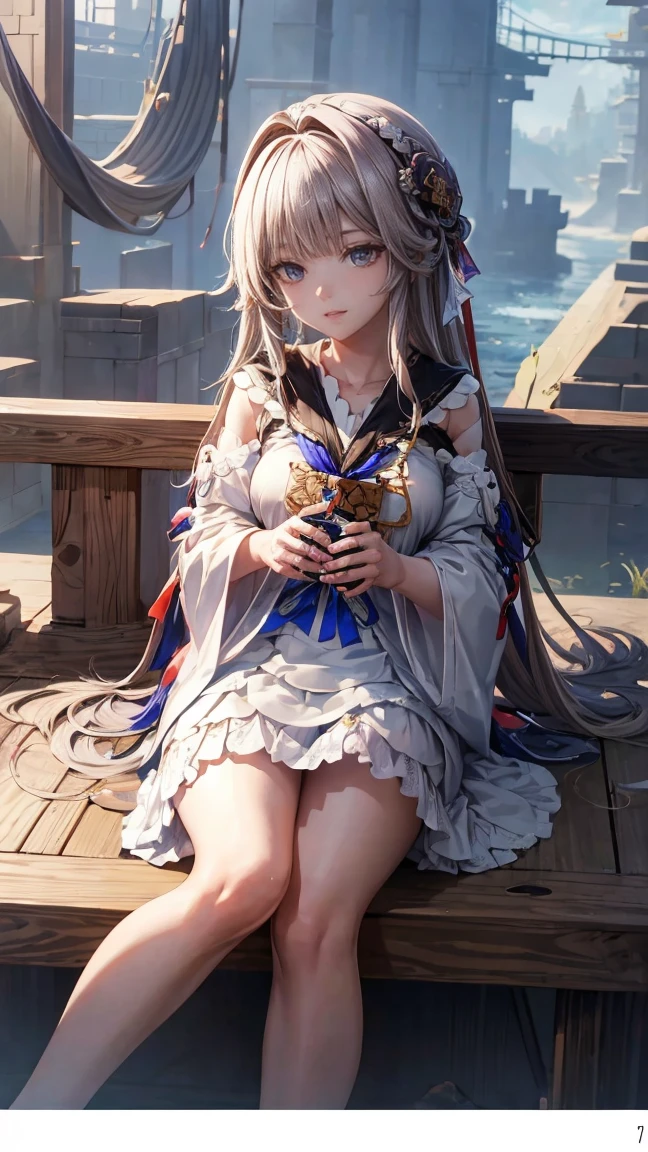 Anime girl sitting on chair in white dress, cute anime waifu in a nice dress, azur lane style, Guweiz in Pixiv ArtStation, trending on artstation pixiv, Guweiz on ArtStation Pixiv, Anime goddess, onmyoji, trending on cgstation, style of anime4 K, Guviz, perfect body, perfect breast,((Best quality, 8k, Masterpiece :1.3)), Sharp focus :1.2, Perfect body beauty: 1.4, lewd face and holding condoms,hand between leg