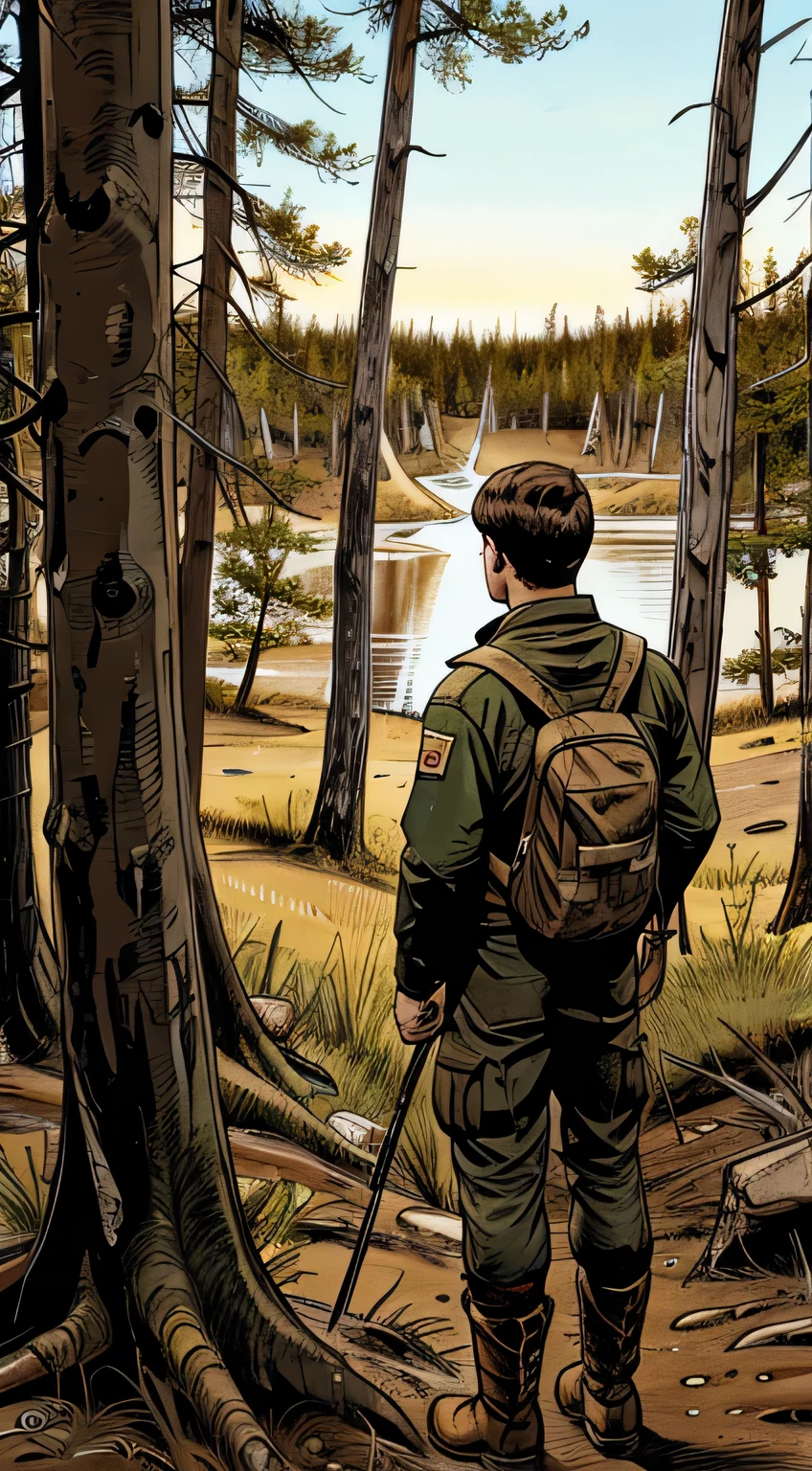 Jimmy and his father spend the first couple of days hunting and exploring the wilderness