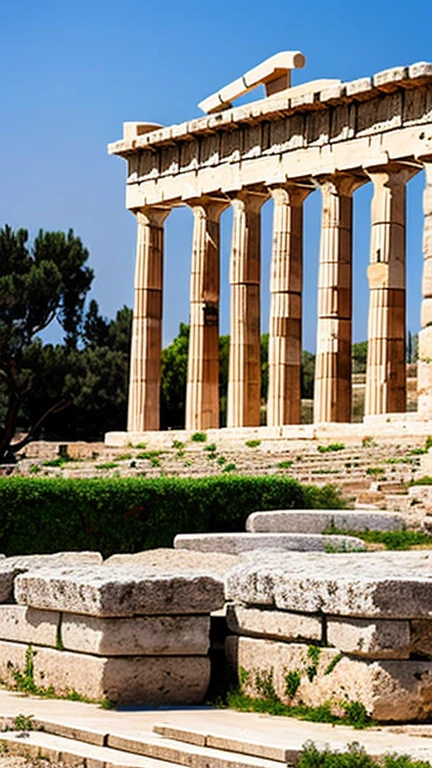 ancient greek city with the ancient building