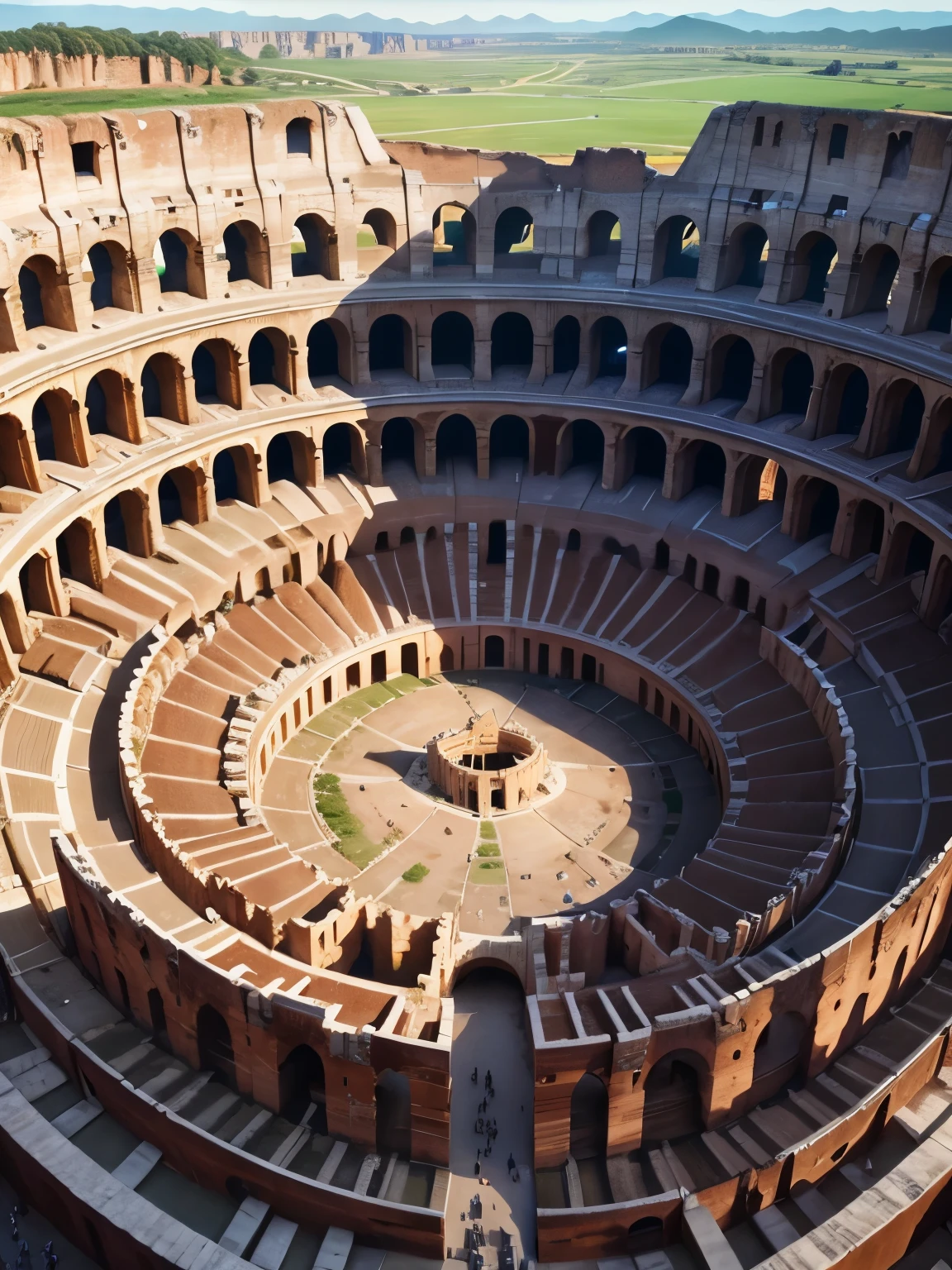colosseum, ultra detailed, high quality, 8k resolution, angle from above