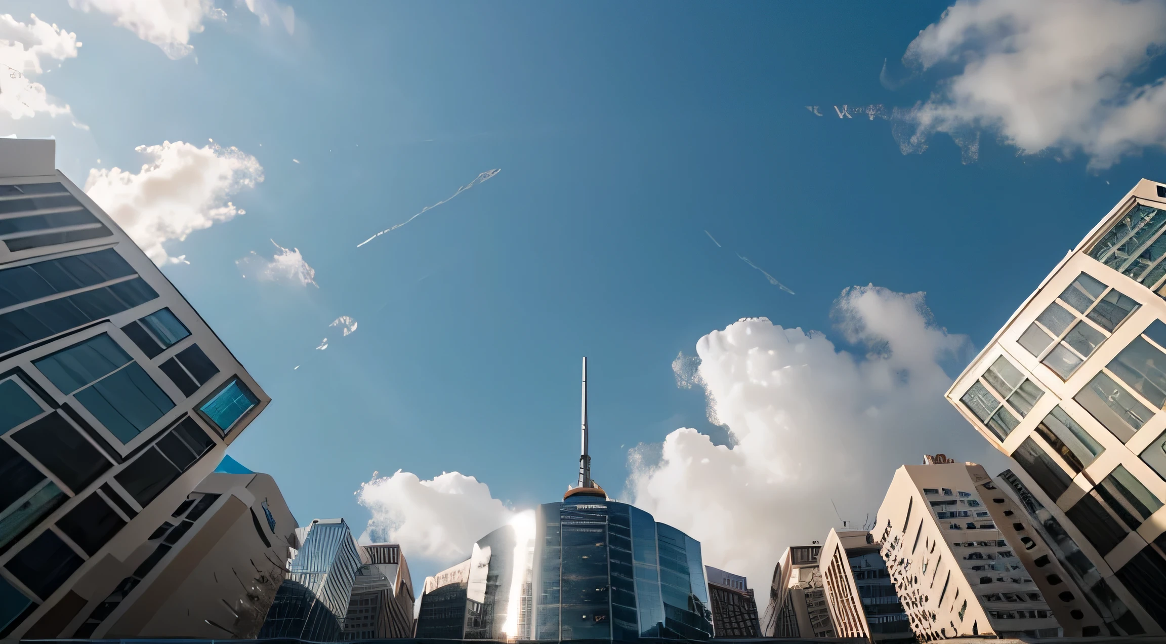 background, skyscraper, sky, bottom view