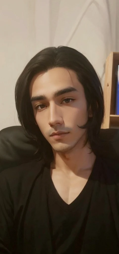 Give him dark brown eyes