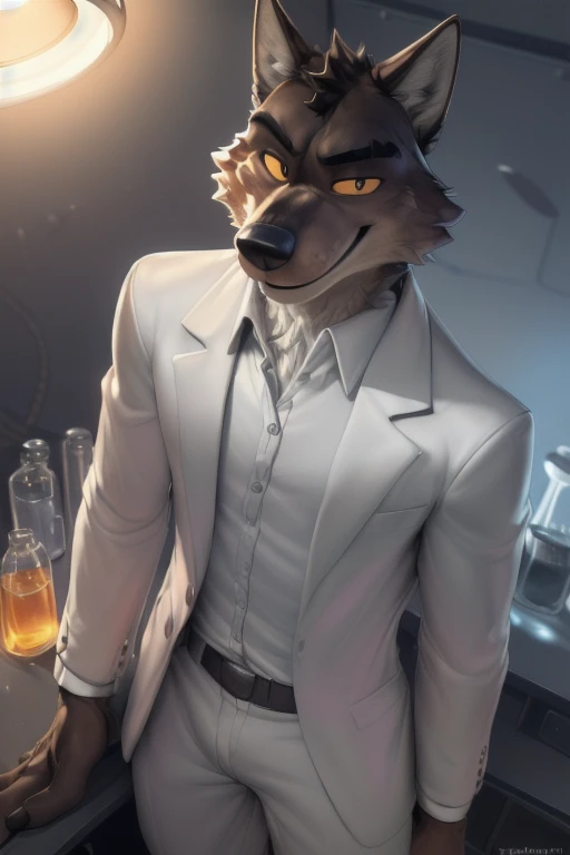  (((  Mr wolf bad guys))), in a interrogation room with a single white fold out table with a spotlight above and that is the only light in the room , (by Homogenousrule, by Wildering, by Foxovh, by Catcouch), 4k,(by totesfleisch8 and white fur, 
(( posing in a laboratory for image )),Sharp gaze, hentai , anthro, shortstack, standing, looking  at viewer,muscular, background, extremely detailed, 3d render, high quality  digital art, huge thighs , detailed eyes, ,henati, good anatomy, good perspective in a laboratory , front towards viewer,face up, by bebebebebe, by sicklyhypnos, by gerkk, by orf, (  by cutesexyrobutts, by darkgem, by zackary911,(  by singafurian, by daftpatriot, sassy, cute, detailed face, handsome , seductive face,  face, detailed mouth, white fur, hentai style, leo alvarez, bara, (posing:1.3), (soft shading), 4k, hi res, detailed hands, ((detailed face, (detailed eyes:1.0), detailed)), by zackarry911, by zaush, (by personalami:0.5), looking at viewer,  image, navel, nipples, full body, one person focus, thick thighs,  Hentai, day, sexy, sensual, detailed, uploaded to e621, beautiful and detailed male image of an anthropomorphic wolf ,(highres,:1.2), Smiling happy extremely detailed, photorealistic, 3d render , high quality  digital art,Hentai artstyle, a close up of a person, in a interrogation room with a single white fold out table with a spotlight above and that is the only light in the room, Mr wolf bad guys 