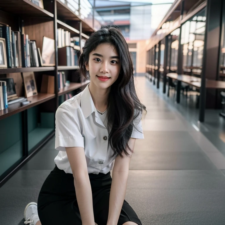 (cowboy shot), (masterpiece), (best quality:1.0), (ultra highres:1.0), (detailed face, detailed eyes, detailed skin, ray tracing, subsurface scattering:1.1), smile, ((in library))
1 woman, medium breasts, field, (acjc, sgrean, , 24 years old :1.2), pleated blue skirt, 8K, 8k uhd, dslr, Nikon Z9, soft lighting, high quality, film grain, ((cinematic look)), soothing tones, insane details, intricate details, hyperdetailed, epic realistic, real picture, intricate details, ultra-detailed, ultra highres, depth field,(photorealistic,realistic:1.2),best quality, realistic, photorealistic, (intricate details:1.2), (delicate detailed), (cinematic light), clear line, sharp focus, realistic face, detailed face unity 8k wallpaper, ultra high res, (photorealistic:1.4)