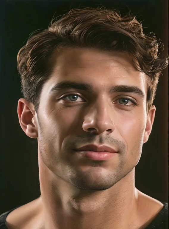arafed man with a black shirt and a tie looking at the camera, photorealistic portrait, realistic studio portrait, photo realistic portrait, photorealistic digital painting, handsome detailed face, highly detailed vfx portrait, realistic digital painting, digital matt painting, realistic detailed face portrait, closeup headshot portrait, ultra realistic digital painting, character headshot portrait, detailed color portrait, digitally painted