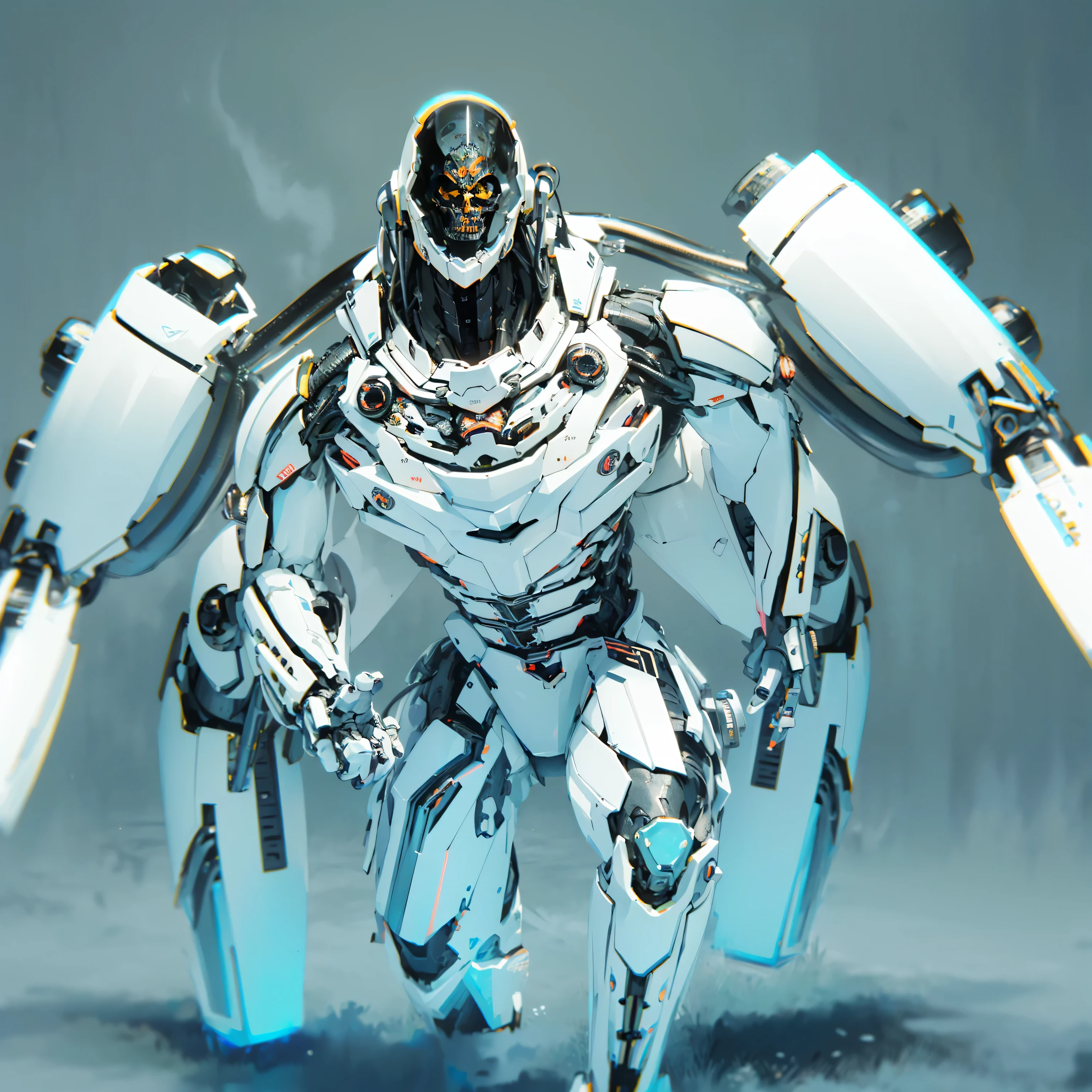 Robot Skull, armored, stealth, Character design, Highly detailed, Intricate details,Mechanical wonder, Cyberpunk, Cybernetic Guardian,male form,skull head,
(dynamic pose:1.0),solo focus,(centered,scale to fit dimensions,Rule of thirds),
cyberpunk city by the ocean at night, with bright neon signs and dark stormy clouds and puddles, scenery:1.25,nighttime, starry night, cosmos,Very dark night that makes the neon lights stand out, very bright neon lights,nighttime, starry night, cosmos,
highres, sharp focus, (ultra detailed, extremely detailed), (photorealistic artwork:1.37),(extremely detailed CG unity 8k wallpaper),((synthwave background theme)),(((vibrant colors))),(intricate background),(masterpiece),(best quality),