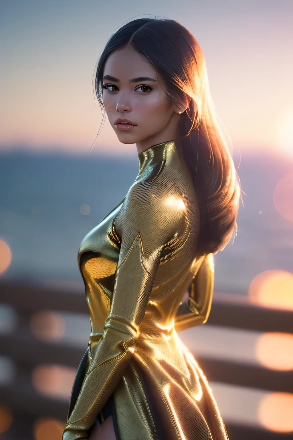 (masterpiece), (very complicated:1.3), (realistic), girl portrait, the most beautiful in the world, (ladybug-like wings), scale powder reflection, fashion model posing, outdoor, intense sunlight, distant shore, Stunning female professional photo details, sharp focus, dramatic, Award history, cinematic lighting, Octane Rendering Unreal Engine, volumetrics dtx, (film grain, blurred background, blurred foreground, Bokeh, Depth of the bounds written, sunset, motion blur:1.3), thin clothing