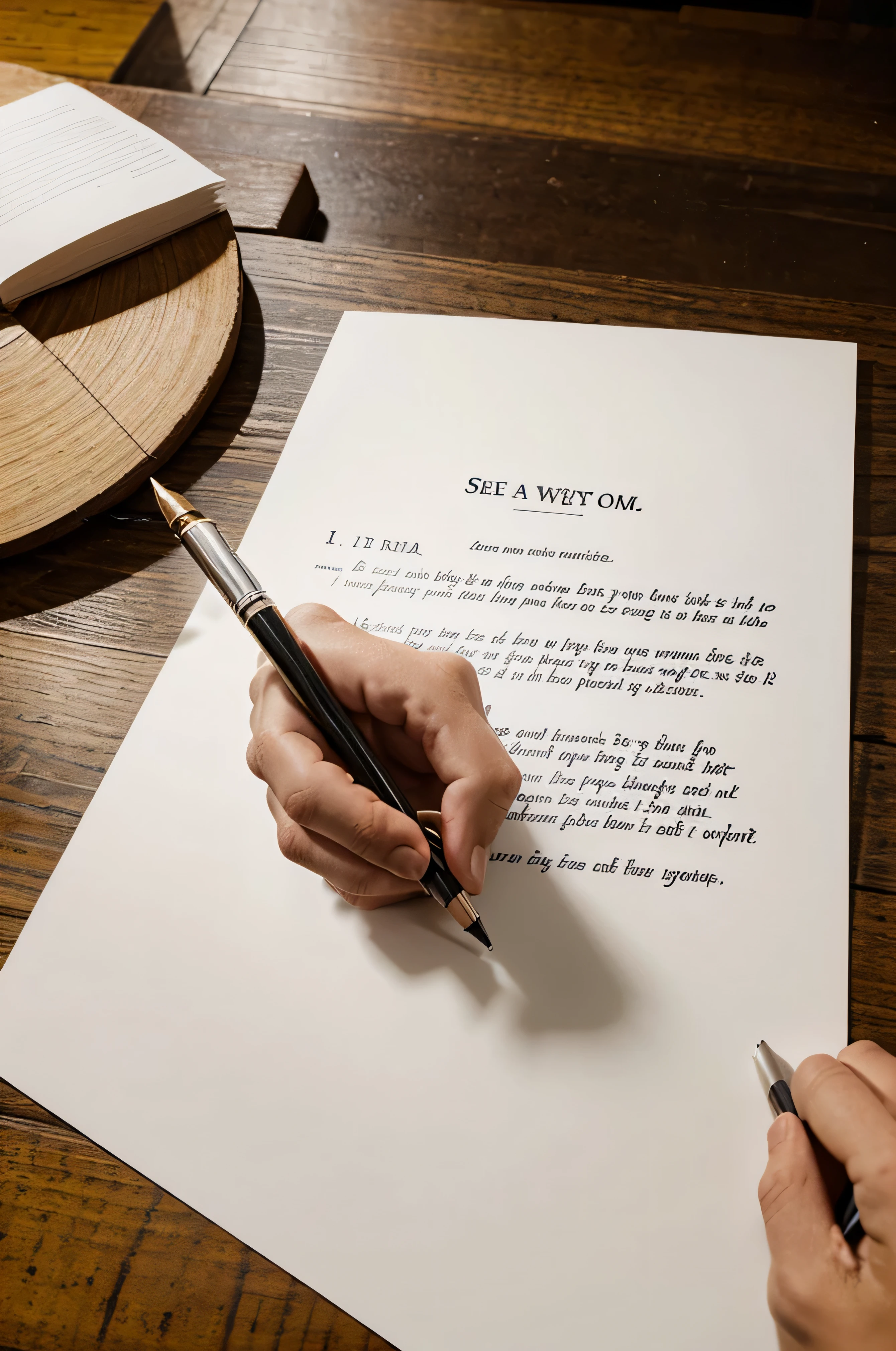 I am writing on a piece of paper and make a photo.