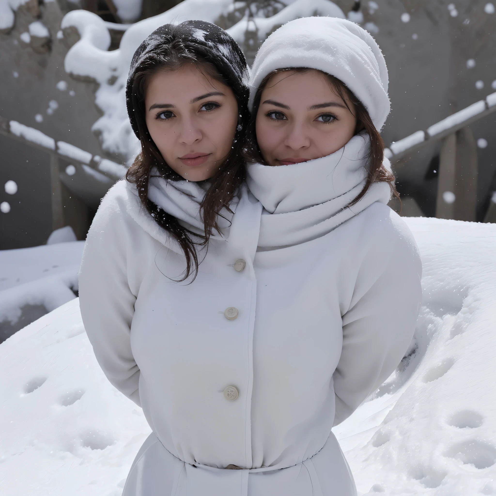 mujer en la nieve