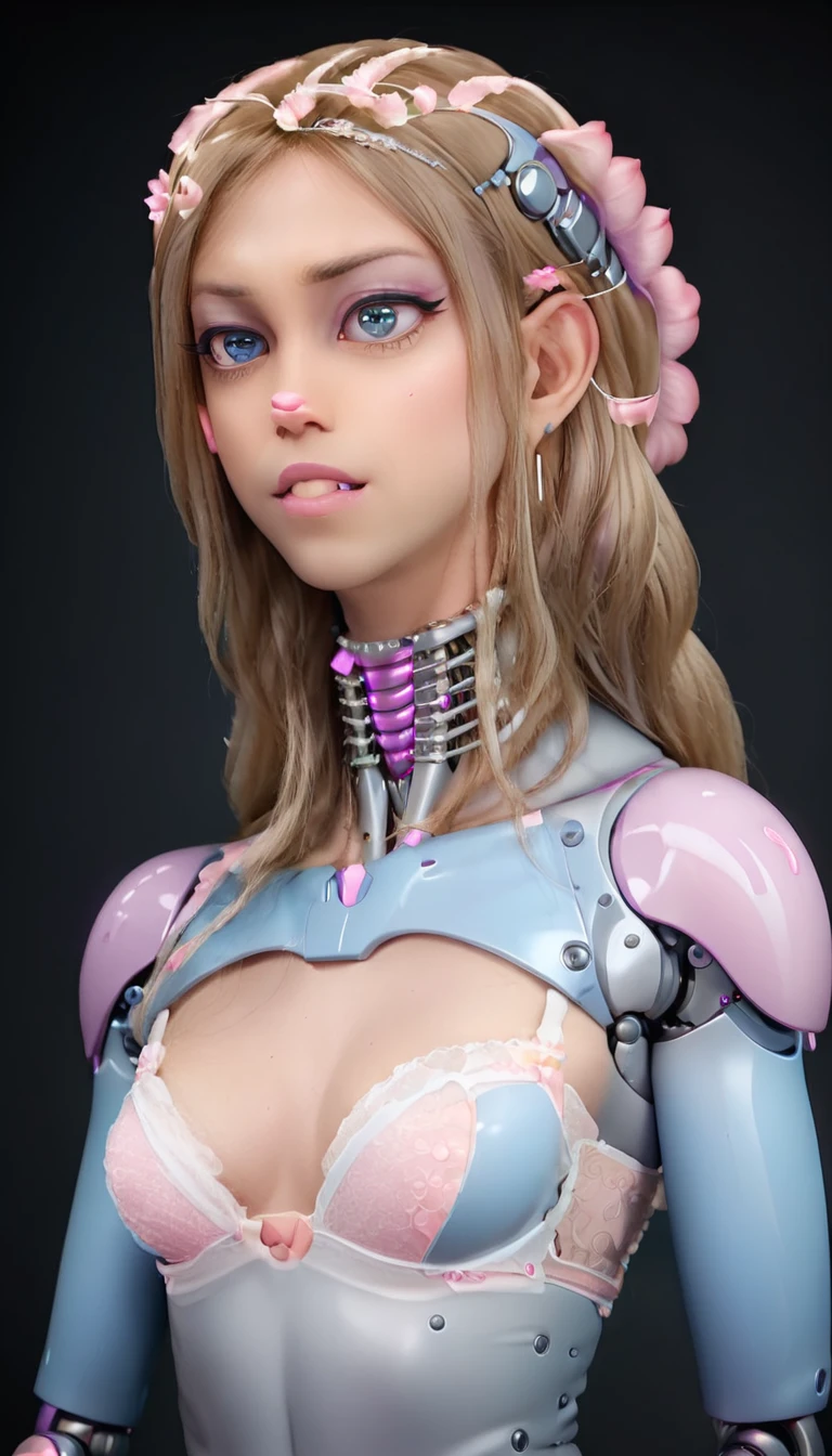 jessicagraham, (Complex Professional 3D rendering:1.3) of (Ultra detailed:1.3) side profile, xray diagram deconstruction of a cyborg brain to machine interface, extended neck, glowing lights, Highly detailed, Depth, Many parts, Lumen render, 8k x-ray style translucent bald head, clear skin, synthetic bone, purple pink and blue Xray style on a grey background covered in geometric patterns,CGSociety,ArtStation