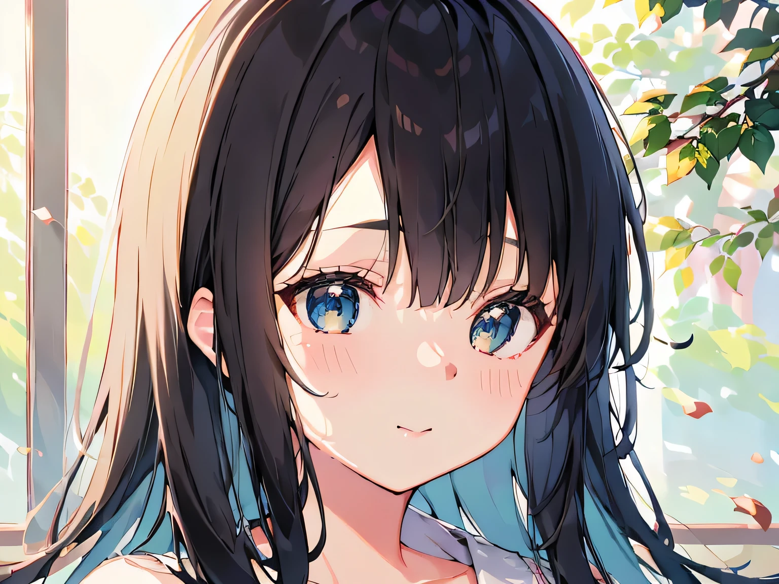 Japanese girl in a blue bikini at the pool、black hair、(green eyes)、long hair、diving underwater、rise higher than the water level、looking at the viewer、pose with a smile(highest quality、masterpiece)))、High resolution、very detailed、masterpiece、movie lighting、(8K、highest quality、masterpiece:1.2)、(realistic、Photoreal:1.37) High resolution、Super detailed、1 girl 、Asian, cute, cute face, Beautiful and detailed sky in Solo, movie lighting, Depth of written boundary, lens flare light、date、(blush your nose)、(closed your mouth)small breasts、beautiful and delicate eyes、Camera angle looking up from below
