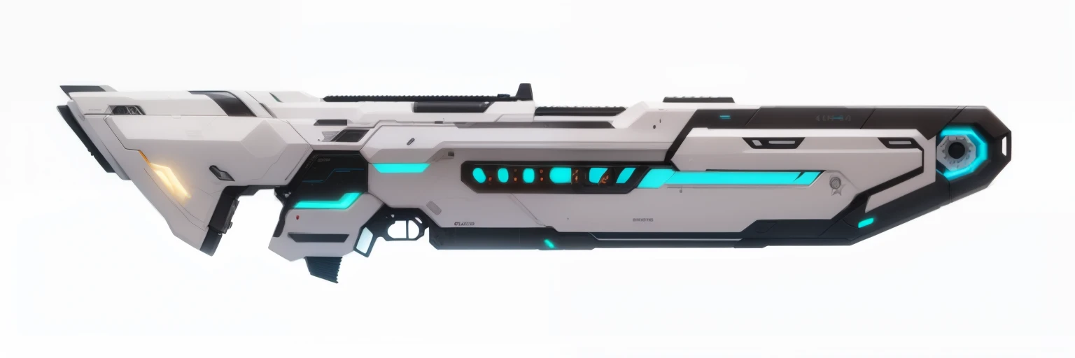 Close up of futuristic gun, side view, Gauss Rifle, concept ship, Energy Rifle, side view. Very detailed,原始的概念艺术 side view