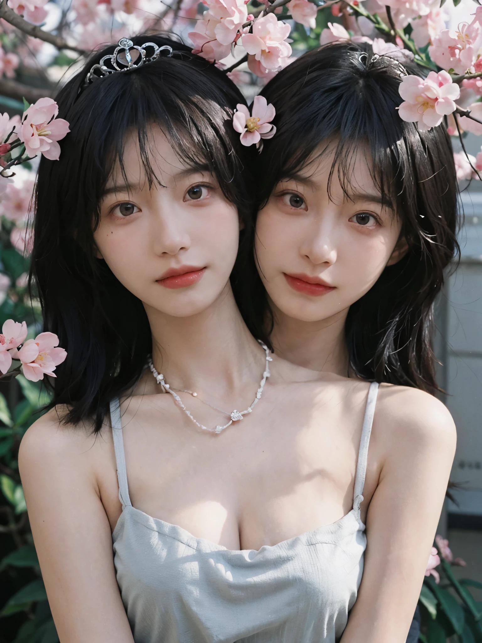 ((Immaculate white background with nothing really、short hair with clean 46-point bangs,,,,,,,,,,Shorthair、Look firmly at the camera))、​masterpiece、​masterpiece、top-quality、top-quality、realisitic、Unity、8k wallpaper、Official art、Highly detailed CG Unity 8K wallpapers、ulzzang-6500、(Original: 1.2)、(realisitic: 1.4)、ultra-detailliert、hight resolution、ultra-detailliert,splendid, finely detail,teats、Lightly open your mouth、（Random color micro bikini）、shorth hair、 lighting like a movie, (1girl in ), (real looking skin:1.2), (de pele branca:1.2),(very Bigger breasts), Beautiful Girl Beautiful Details、Highly detailed eyes and highly detailed face、Eyes with beautiful details、huge filesize、ultra detailed and beautiful、Brown eyes、model shoot tyle、full body photographed、Professional Lighting、(Tiny red micro bikini、big breasts thin waist)、耳Nipple Ring、(A pure white room with really nothing)、Pose Seductive、huge-breasted、Seductive look、Big Areola、Beautiful areola、Black hair、Very ridiculous、Ridiculous、smiling slightly、Close your mouth and smile、Two people facing each other and hugging happily、Two people hugging each other happily、Two people hugging each other tightly、Two people put their cheeks together、Two people touching cheeks with cheeks、Both of them are staring at the camera slightly above、Look firmly at the camera、Lesbian couple、Lily couple、((Bring your cheeks together、30-years old、Both supermodels are 190cm tall、high-angle、Look up at the camera at the top))、Two pretty and pretty girls、​masterpiece、top-quality、realisticlying、realisitic、Seductive bright smile、Both of them have short clean hair with bangs、bangss、bangss、Both have short hair、clean hair with bangs、Short sleeve white shirt with collar、White shirt with collar、(Plaid pleated skirt)、enticing eyes、Both have very large breasts、very Bigger breasts、Big ass、big breasts thin waist、(cleavage of the breast)、(Immaculate white background with nothing really)、ighly detailed、Very tall、neck long、the neck is long、Straighten your back