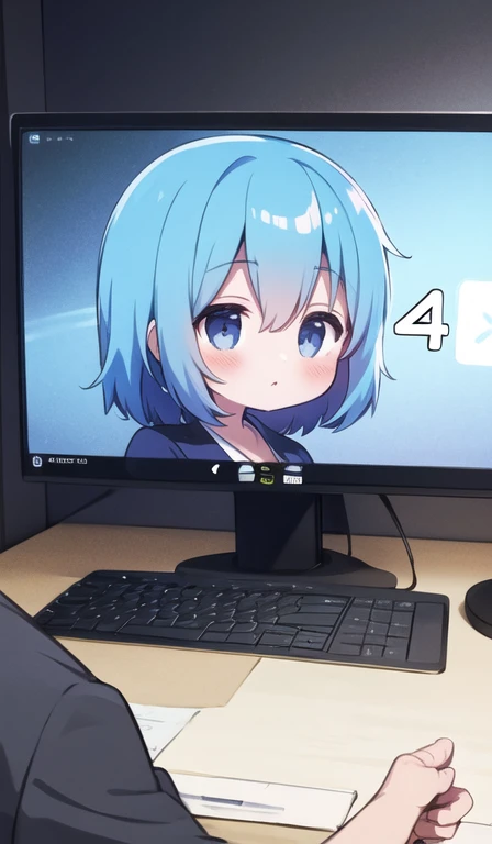 Animated man sitting at desk with laptop and monitor, animation style 4k, 4k animated wallpaper, Bad Animation 8K, 4k cartoon wallpaper, young anime man, anime boy, anime wallpaper 4k, anime wallpaper 4k, High-quality animation artstyle, Animation Moe Artstyle, Anime Art Wallpaper 8 K, anime art wallpaper 4k, RGB lighting,