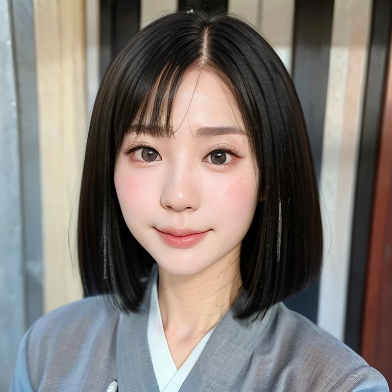 (kawaii 24 year-old Japanese girl, Nogizaka idol, Korean idol), (glossy black hair, medium bob cut:1.3), (extra rounded face, forehead, single eyelid, no makeup, soft smiling:1.2), (well shaped whitened teeth:0.7), (wearing light blue Hanbok, Korean traditional cloth:1.3), well shaped extra small breasts, (looking at viewer:1.2), BREAK, (simple outdoor background:1.3), (portrait, id photo, close shot, view from straight forward:1.3), BREAK, (masterpiece, best quality, photo realistic, official art:1.4), (UHD, 8K quality wallpaper, high resolution, raw photo, film grain:1.2), (shiny skin), professional lighting, physically based rendering, award winning, (perfect anatomy, highly detailed skin, extremely detailed face and eyes, well drawn glittering pupils), Carl Zeiss 85 mm F/1.4, depth of field, 1girl, solo,