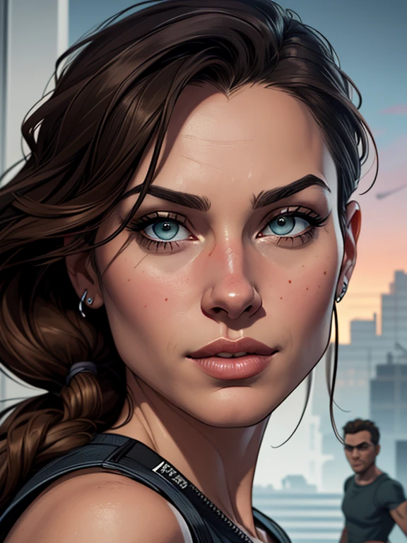 a close-up of a woman with different expressions on her face, Arte em quadrinhos 8k, estilo de arte em quadrinhos, estilo de arte de quadrinhos, bela arte em quadrinhos, estilo de arte em quadrinhos, estilo de desenho em quadrinhos, arte digital em quadrinhos, retrato de arte de personagem, arte em quadrinhos, design de personagens de quadrinhos, close da arte do personagem, arte gta 5 quadrinhos, retrato de lara croft, epic portrait illustration