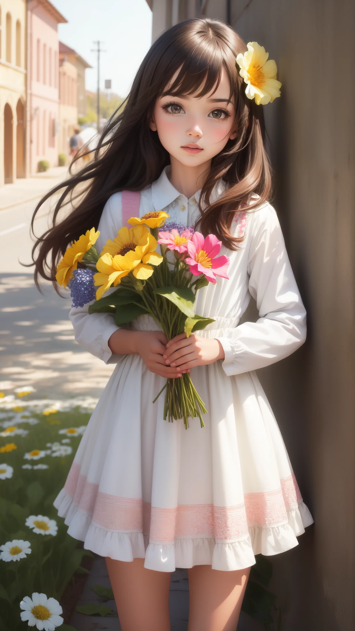 girl,Flower explosion,1girl,South Wall Flower,Highlight,bright colors