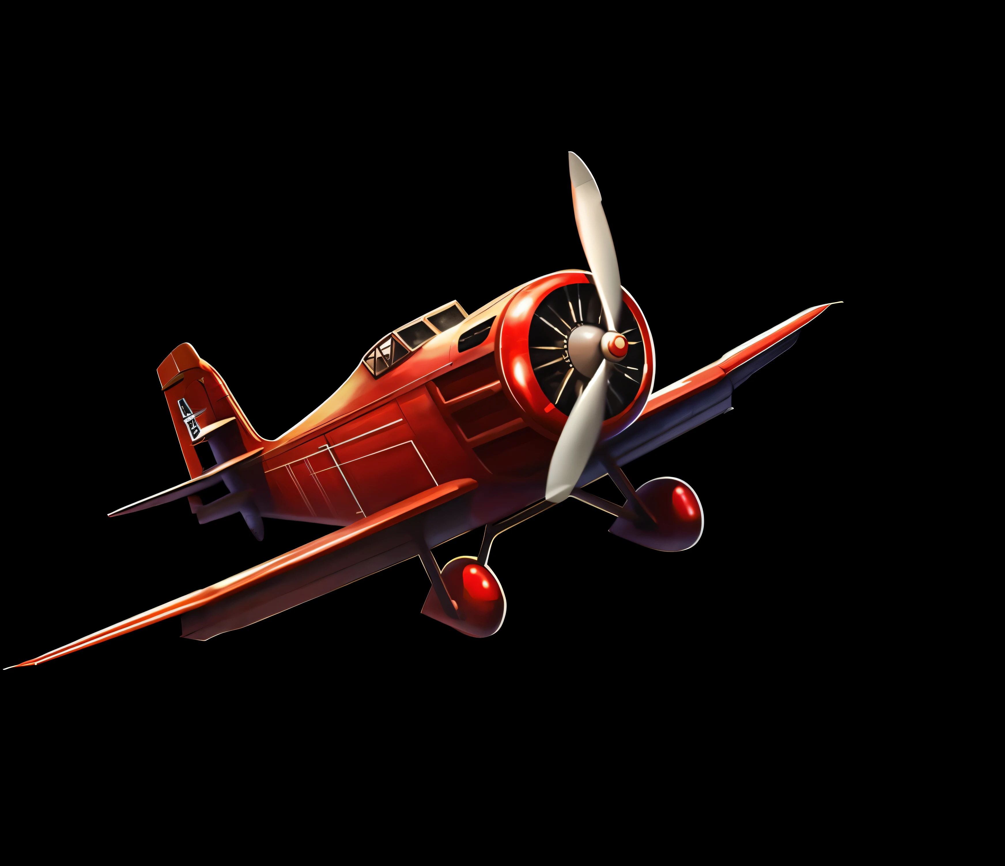 there is a red airplane with a propeller and a propeller, flat illustration, airplane, rendering art, speedy plane, digital drawing, Detailed digital artwork, rendering illustration, airplane hanger background, biplane, official artwork, airplane, Airbrush Rendering, author:Bob Linwood, Stylized digital illustration, plane, author:Leo Goetz, war thunder game, background artwork