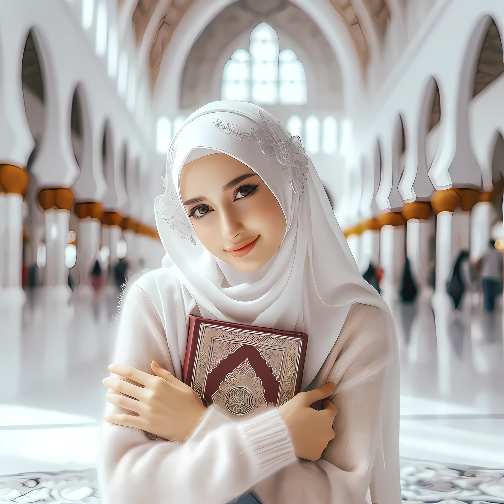 smiling woman wearing a hijab and a gray shirt, malaysian, beautiful arab woman, beautiful oriental woman, beautiful and smiling, an asian woman, young middle eastern woman, a young asian woman, hijab, asian woman, middle eastern skin, portrait shot, south east asian with round face, attractive girl, detailed face of an arabic woman, smiling woman