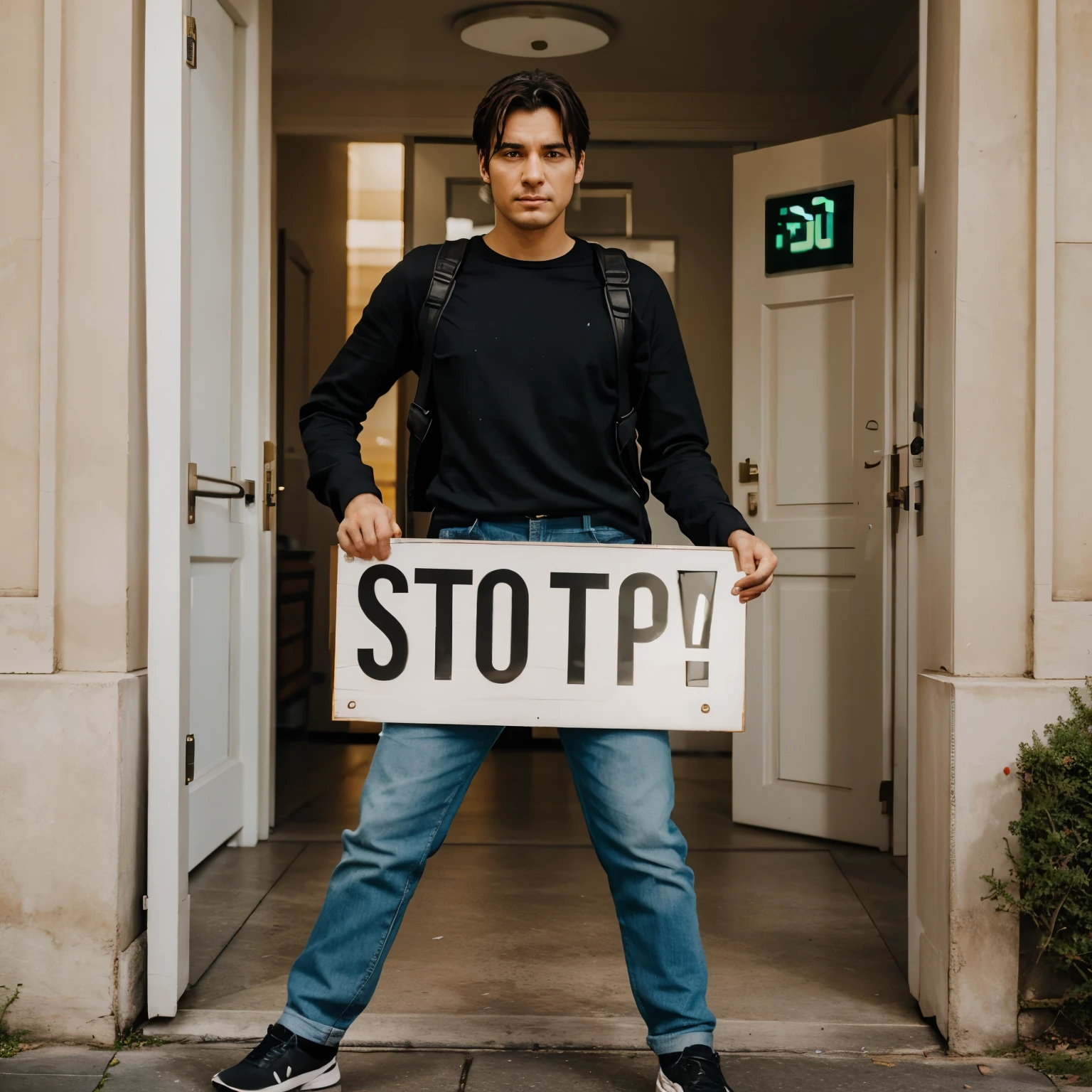 A sign that says STOP!