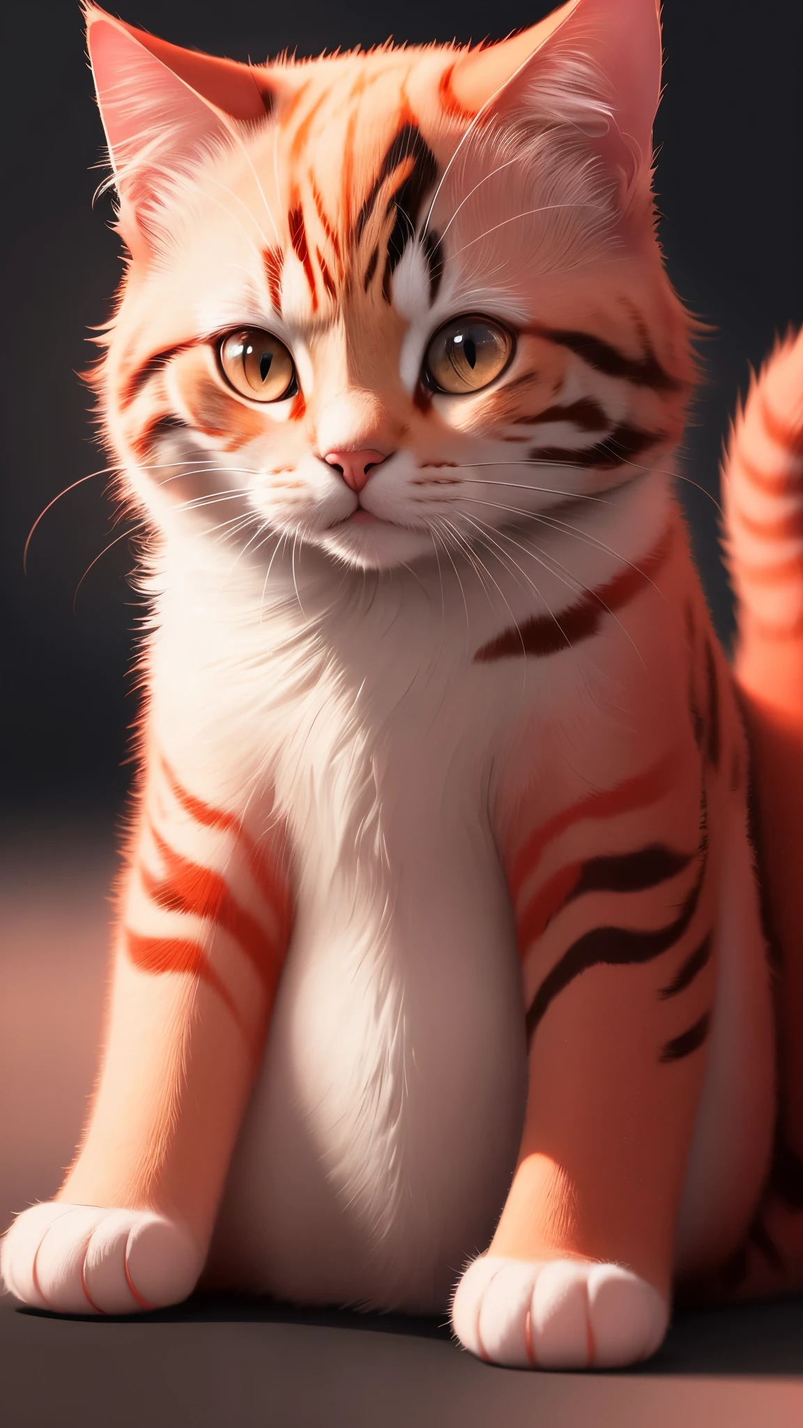 A cat avatar，red tint，line art，Minimalism，illustration，8K resolution，HD，soft light，best picture quality，high-definition，high detail，HD，Crazy details，超HD画质