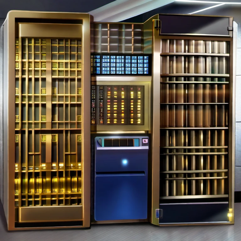 arafed room with many different types of appliances and cabinets, set in bank vault room, giant crypto vault, open bank vault, vault, brass equipment and computers, thievery equipment, set in cyberpunk bank vault, open vault, highend, ( ready - made ), very coherent image, by Edward Ben Avram, keygen, leaked image, corner