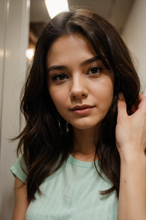 make her face infront