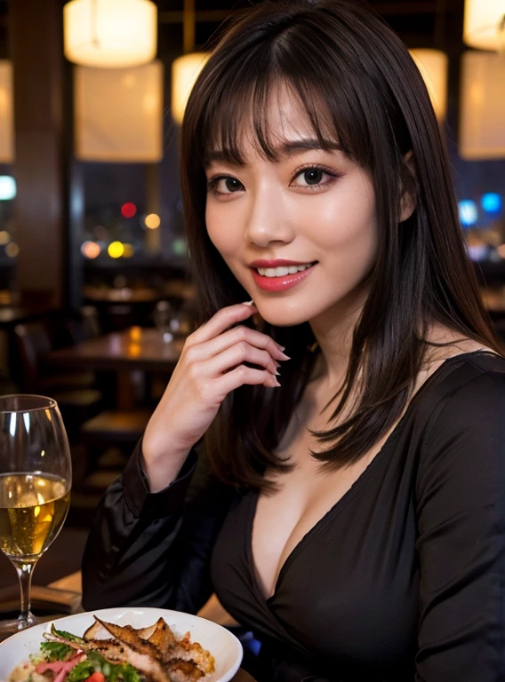 Beautiful, girlfriend,girl, wearing casual clothes,beautiful,love,best quality, masterpiece,high details,in restaurants,Sexy,gorgeous,good figure,super detail,best quality,fit,hot,dinner,night,smile Happy, beautiful