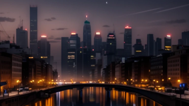 Night view of the city with river and bridge, city night, City of night, City of nightの背景, City of nightscape, city night, City of nightの背景, City of night, City of night in the background, beautiful cityscape, dark cityscape, City of night on the background, City of night background, long exposure 8k, beautiful city, midnight fog in the city