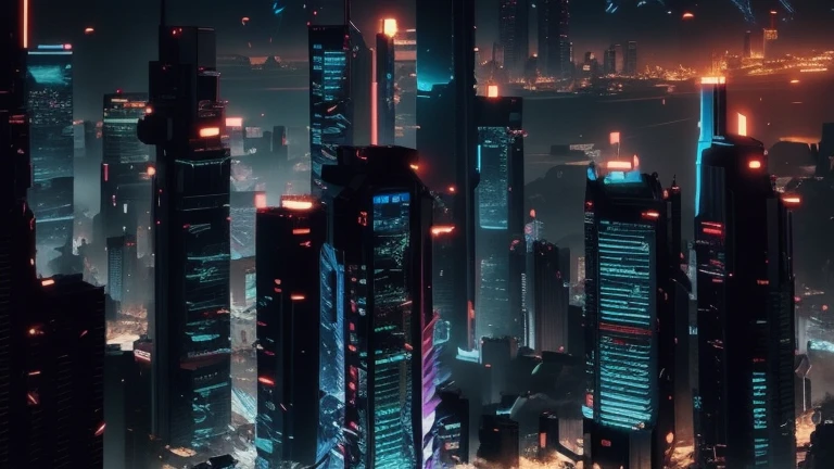 arafed view of a City of night with a lot of tall buildings, City night VFX power, Beautifully lit building, City of night, futuristic cityscape photo, City of night並み, aerial view of a cyberpunk city, busy cityscape, cyberpunk City of night, texture City of night, City of nightの背景, surreal cyberpunk city
